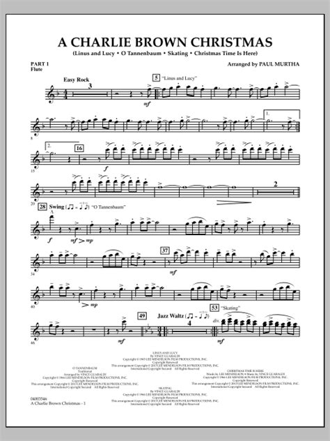 A Charlie Brown Christmas Pt1 Flute Sheet Music Paul Murtha