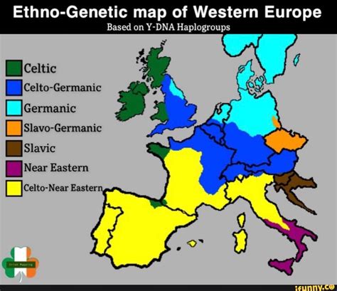 Ethno Genetic Map Of Western Europe Based On Y Dna Haplogroups Celtic Celto Germanic Germanic