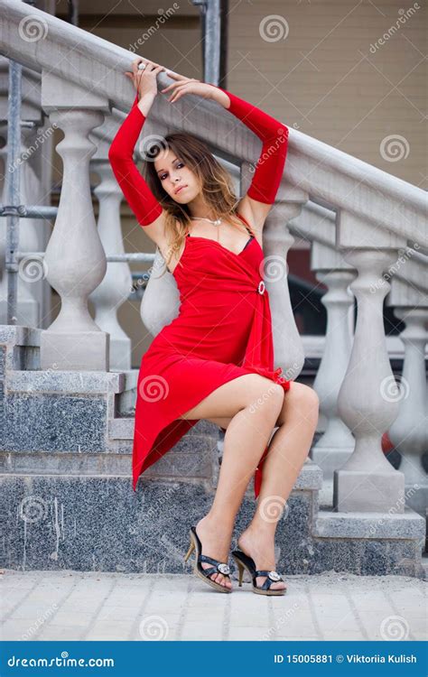 Woman Near The Stairs Stock Image Image Of Beauty Hairstyle 15005881