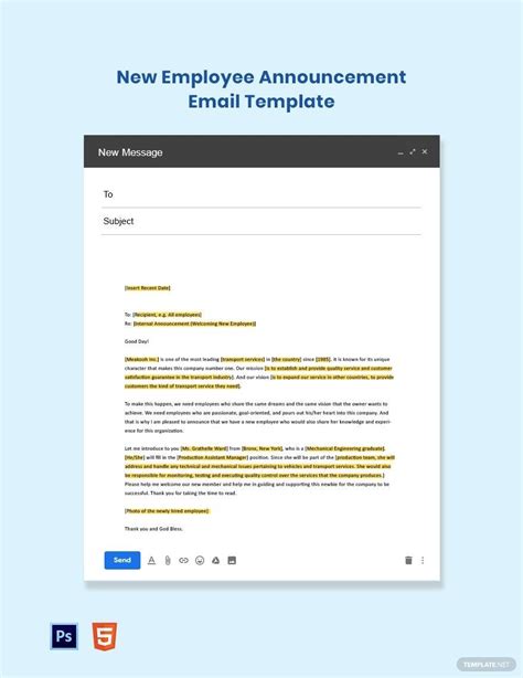 New Employee Announcement Email Template In Psd Download Template Net