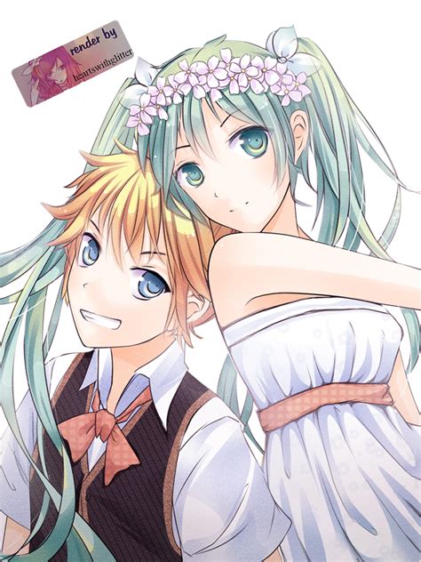 hatsune miku y kagamine len by heartswithglitter on deviantart