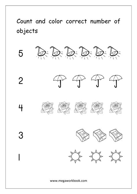 Free Printable Number Counting Worksheets Count And Match Count And