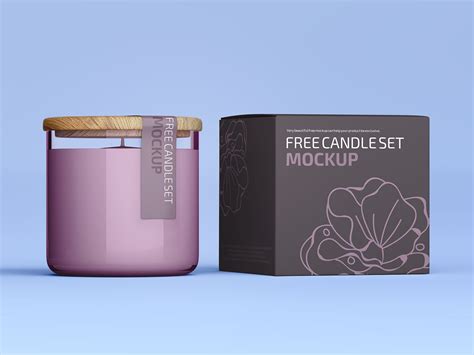 scented jar glass candle packaging mockup psd set good mockups