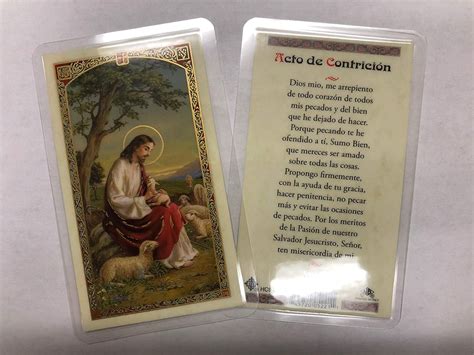 Holy Prayer Cards For The Acot Of Contrition Acto De