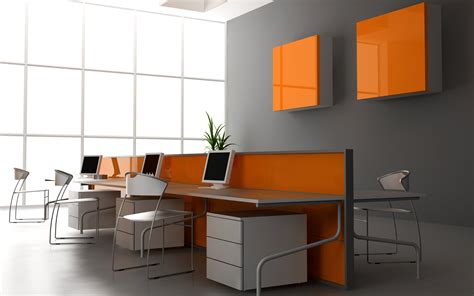 Office Desks Computers Style Hd Wallpaper Wallpaper Flare