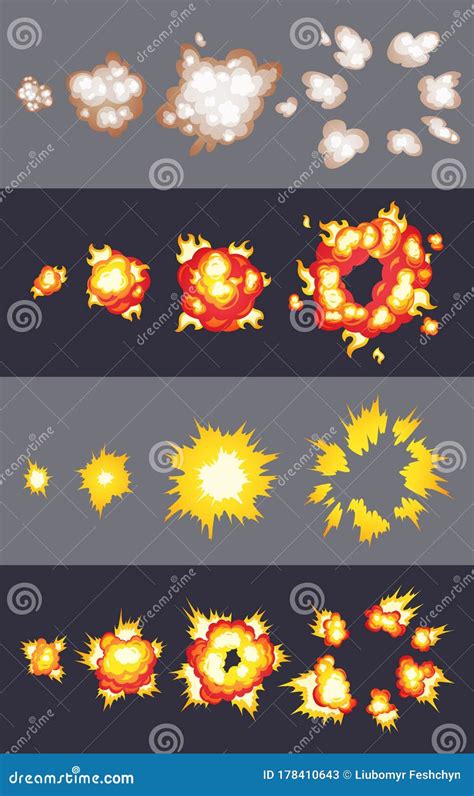 Animation Of Explosion Effect In Cartoon Comic Vector Illustration