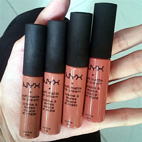 The shade name is indicated at the bottom of the tube. Beauty in chaos: Nyx soft matte lip cream swatches
