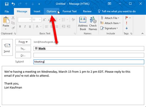 How To Change The Reply To Address For Email Messages In Outlook