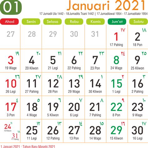 Kalender Arab Tahun 2021 Maanasthan