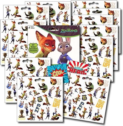 Zootopia Stickers Party Favors ~ Set Of 2 Sticker Packs ~ 12 Sheets