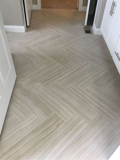 Herringbone Tile Kitchen Floor