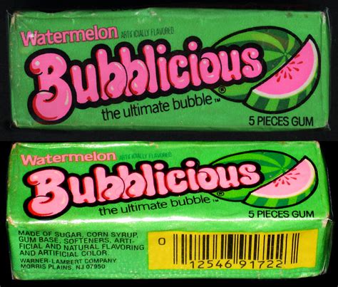 Bubblicious Watermelon Bubble Gum Pack Mid 1980s A Photo On