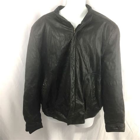 Vintage Reed Sportswear Leather Jacket Size 50 Mens Brown Bomber Biker