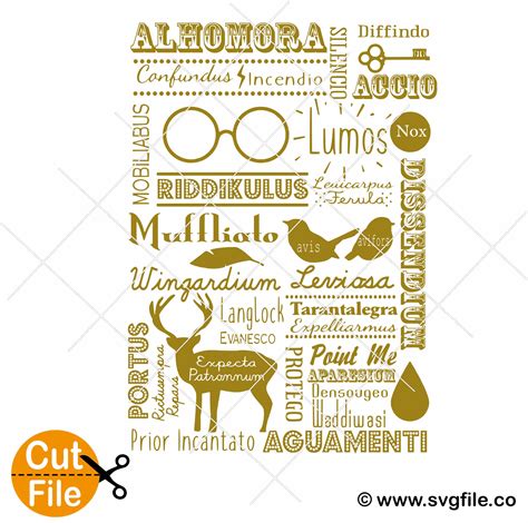 Harry Potter Magic Spell Words Art svg 001 - Svgfile.co - 0.99 Cent SVG