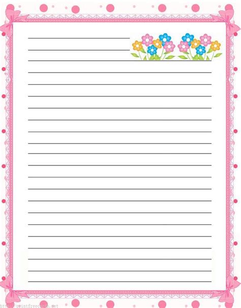 Free Lined Paper With Border Lined Letter Sized Paper Stationery With