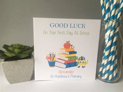 Personalised Good Luck On Your First Day School Card Etsy