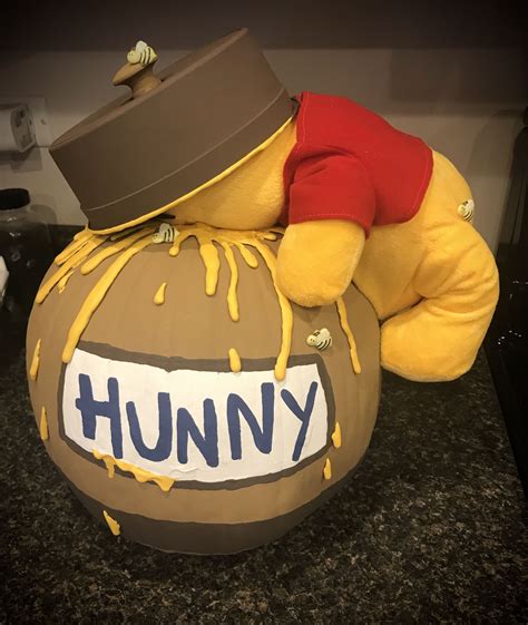 Winnie The Pooh Hunny Pot Painted Pumpkin In 2022 Halloween Pumpkins
