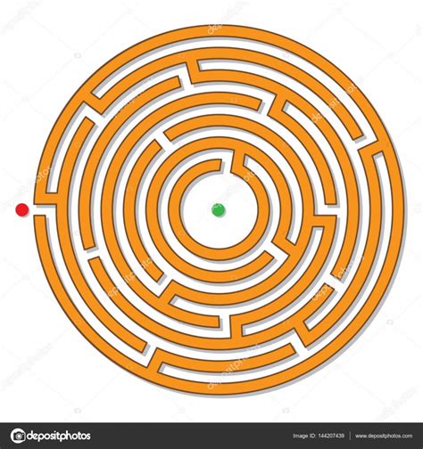 Labirinto Circular Labirinto Quebra Cabeças Lógico Vetor Imagem