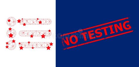 No Testing Textured Seal And List Items Polygonal Mesh Stock Vector