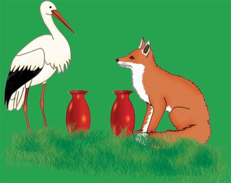 The Fox And The Stork Story With Pictures Small Stories For Kids
