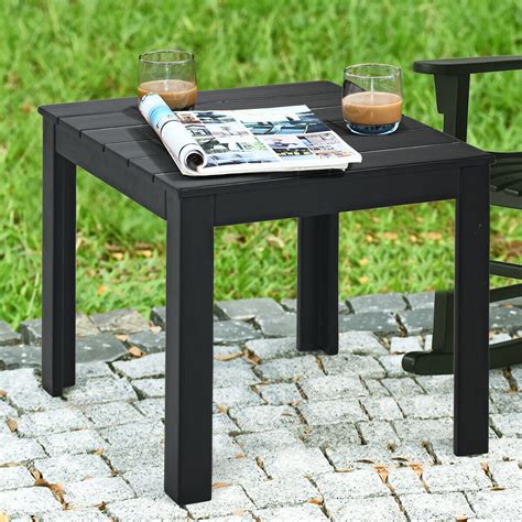 Gymax Wooden Square Side End Table Patio Coffee Bistro Table Indoor