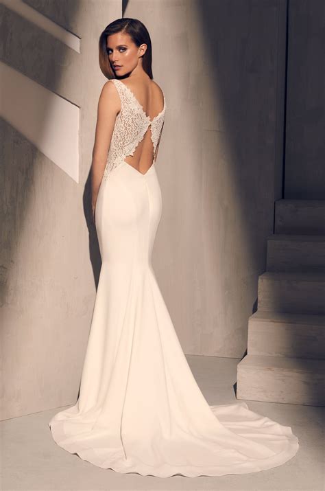 Lace Butterfly Back Wedding Dress Style 2211 Mikaella Bridal
