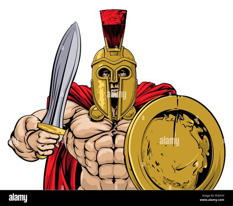 An Illustration Of A Gladiator Ancient Greek Trojan Or Roman Warrior