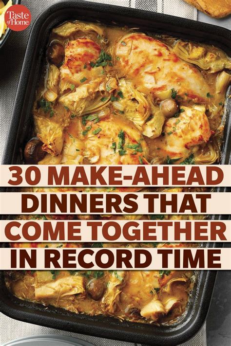 If you can carve out some time during the weekend, you can make these meals and keep them in the freezer. 30 Make-Ahead Dinners You Can Prep in Just 15 Minutes in ...