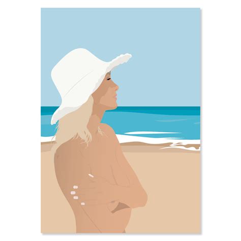 Affiche Lifestyle Topless Sur La Plage Maona Design