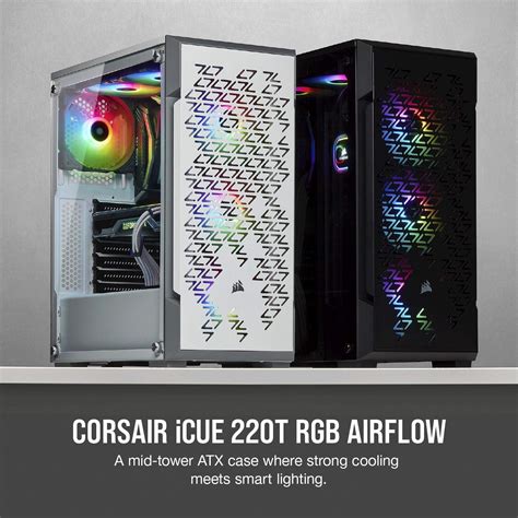 Buy Corsair Icue 220t Rgb Airflow Tempered Glass Mid Tower Atx Smart
