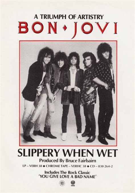 bon jovi slippery when wet poster print prints4u