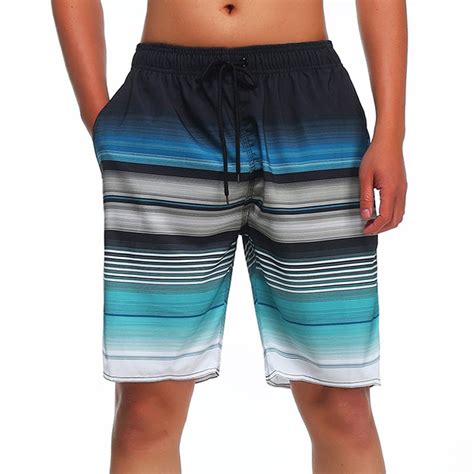 Milankerr Striped Men Casual Shorts Colorful Print Summer Beach Board