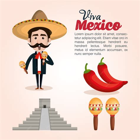 Premium Vector Viva Mexico Poster Icon
