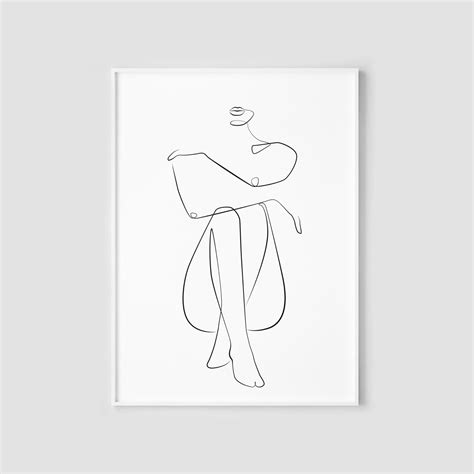 One Line Drawing Instant Download Print Living Room Decor Printable Woman Figure Wall Art