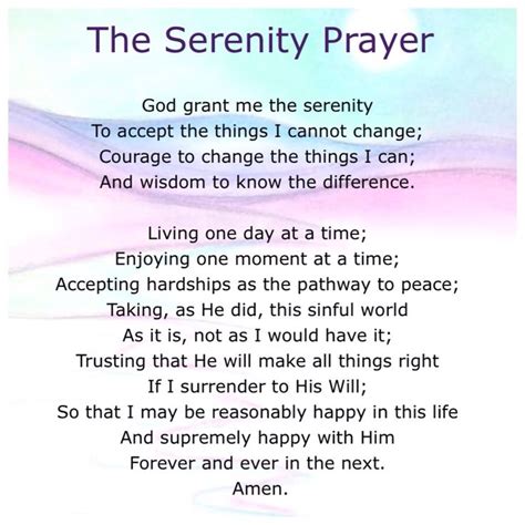 The Serenity Prayer Serenity Prayer Prayers Courage To Change