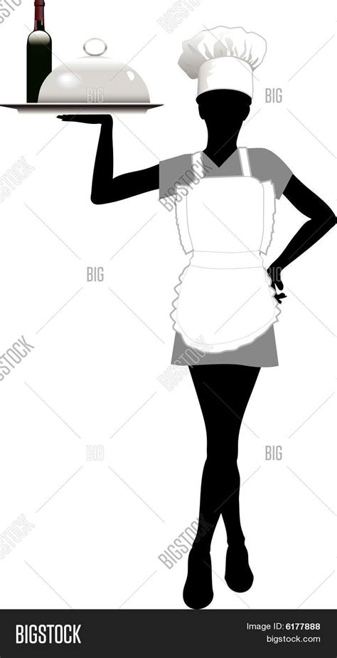 Waitress Silhouette Vector And Photo Free Trial Bigstock