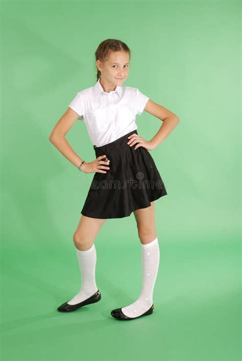 Beautiful Young Girl In School Uniform Stock Photo Image Of Little