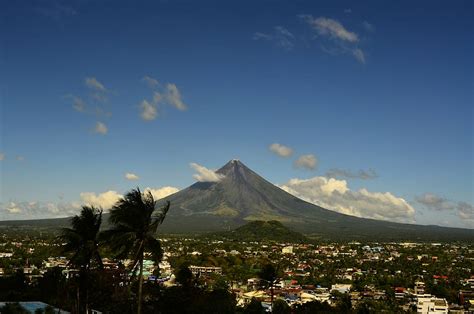 Mountain Village Daytime Volcano Mayon Philippines Nature Asia