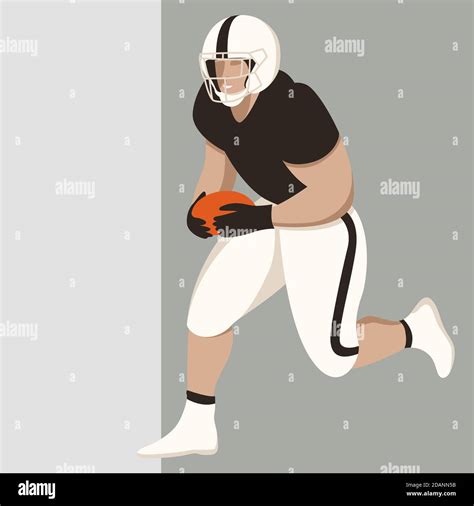 American Football Player Vector Illustration Flat Style Stock Photo