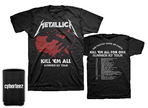 metallica kill em all 1983 tour t shirt coolie s