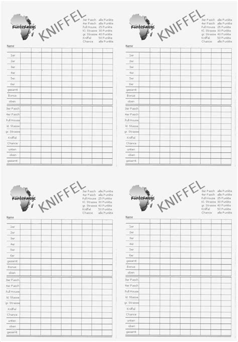 Kniffel spielplan (pdf) zum ausdrucken. Kniffel Vorlage Din A4 Pdf Best Of Spiele F R Zwei Die Optimal F R Reisen Geeignet Sind ...