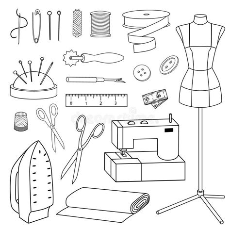 Sewing Tools Set Stock Vector Illustration Of Sewing
