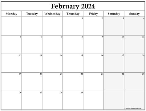 February 2022 Monday Calendar Monday To Sunday