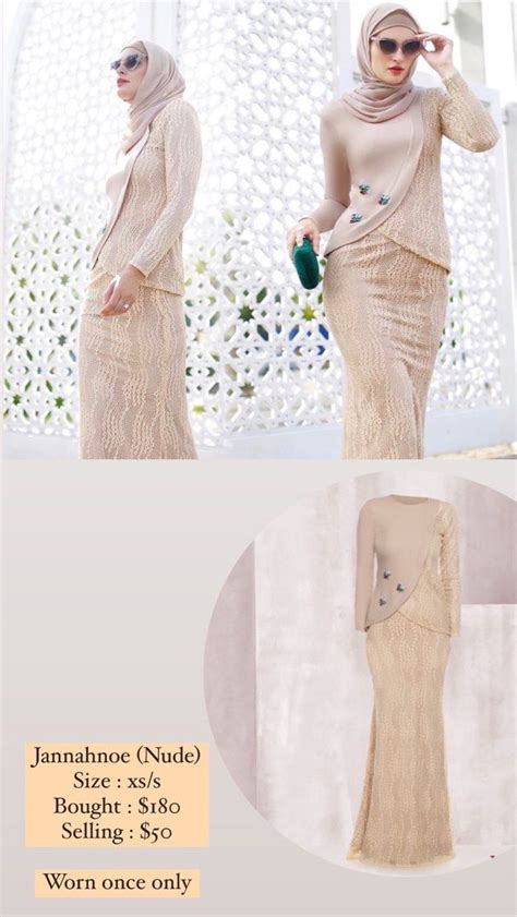 Baju Kurung Jannahnoe Nude Women S Fashion Muslimah Fashion Baju