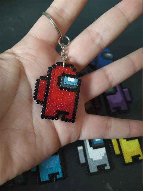 Keychains Among Us Color Of Your Choice Sprite From The Video Game