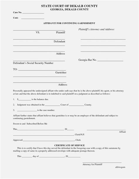 Printable Divorce Papers Ga