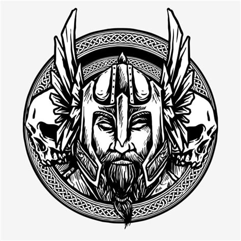 E Sports Logo White Transparent Vector Of Viking Head With Nordic Or