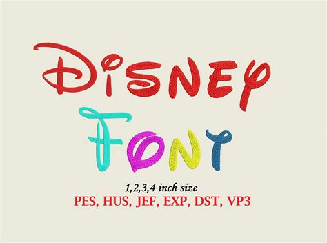 Walt Disney Font Embroidery 4 Sizes Instant Download Etsy