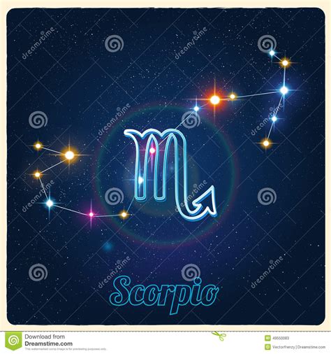 Scorpion De Constellation De Vecteur Avec Le Signe De Zodiaque