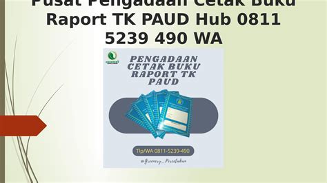 Pusat Pengadaan Cetak Buku Raport TK PAUD Di Palangkaraya Hub 0811 5239
